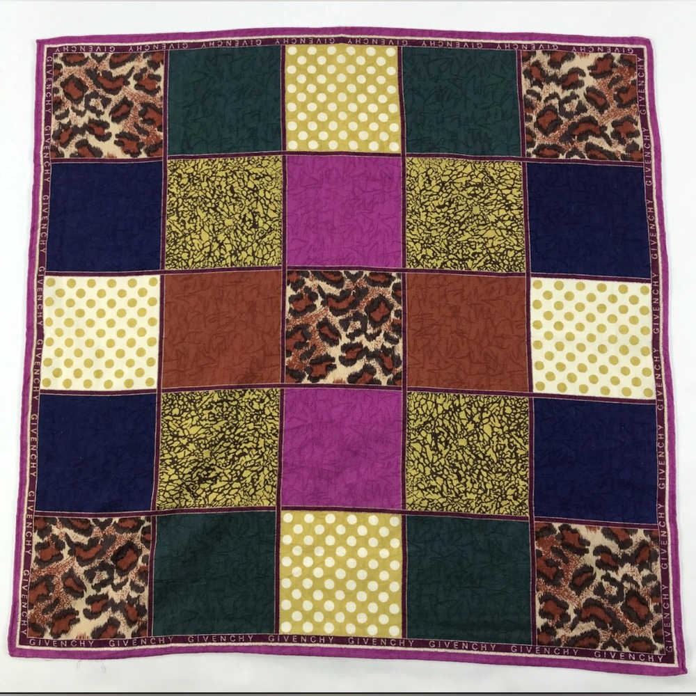 Givenchy Vintage Neck Scarf/Twill Tie Square Patchwork 19 x 19 inches - Picture 3 of 8